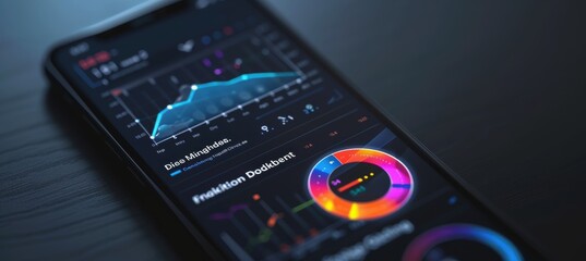 Close-up view of a smartphone displaying a detailed sleep tracking app interface. analytics show sleep duration, deep sleep stages, and offer recommendations for enhancing sleep quality