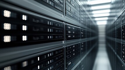Obraz premium Cloud storage solutions storing large amounts of data securely