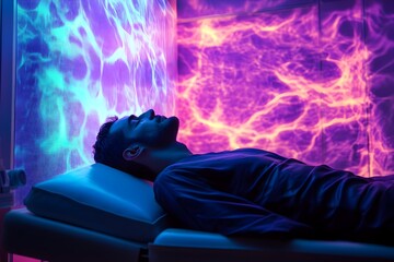 Naklejka premium Transcendental Brainwave Realignment at Psychic Frequency Modulation Clinic