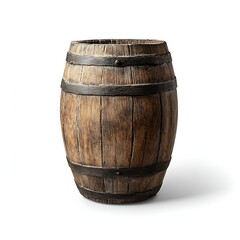 Fototapeta premium Wooden barrel isolated on a white background