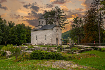 Obraz premium The Court (Castle) Church in Cetinje, Montenegro