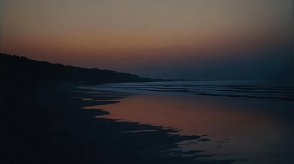 Twilight Glow Over Serene Ocean Horizon