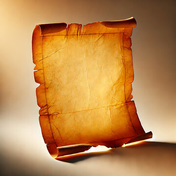 Vieux Parchemin Vierge aux Bords Enroul&eacute;s