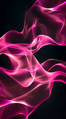 Obraz premium A mesmerizing flow of pink abstract smoke against a dark background, perfect for digital art, video backgrounds, and creative projects, providing an elegant and modern aesthetic