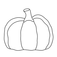 October holiday sticker. Outline pumpkin icons and decorations.