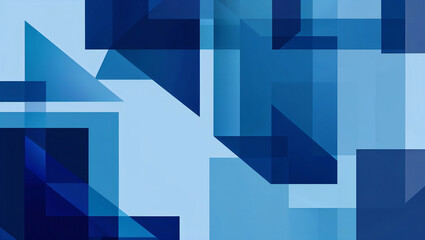 Obraz premium Geometric blue shapes, layered angular abstract modern design