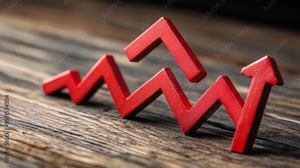 Poster conceptual graphic of market downturn with red arrows and financial crisis indicators in a dark, pro