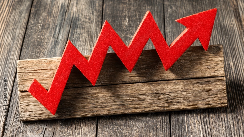 Poster conceptual graphic of market downturn with red arrows and financial crisis indicators in a dark, pro