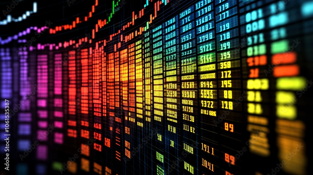Aufkleber Digital stock trading app on a smartphone with live stock performance, symbolizing the accessibility of modern trading with empty space for text