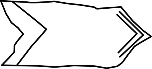 trending long arrow vector on left and right in flat style in Doodle style. Replaceable vector design