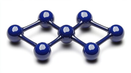 Fototapeta premium Blue Abstract Molecular Structure Network Connection Concept Science and Technology Illu