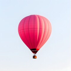 Fototapeta premium a realistic hot air balloon in sky, colorful fabric detail, natural light effect, isolated on white background