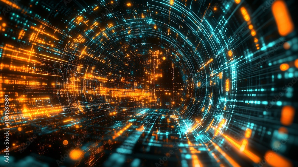 Poster Person analyzing crypto wallet data with a holographic interface, focusing on decentralized finance and future-oriented fintech technology with empty space for text