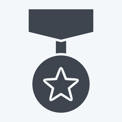 Icon Badge 4. related to Award symbol. glyph style. simple design editable