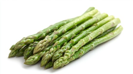 Fresh Green Asparagus Spears Isolated on White Background