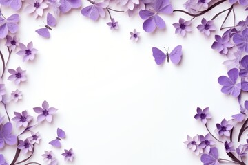 Fototapeta premium Lilac floral border flower backgrounds lavender.