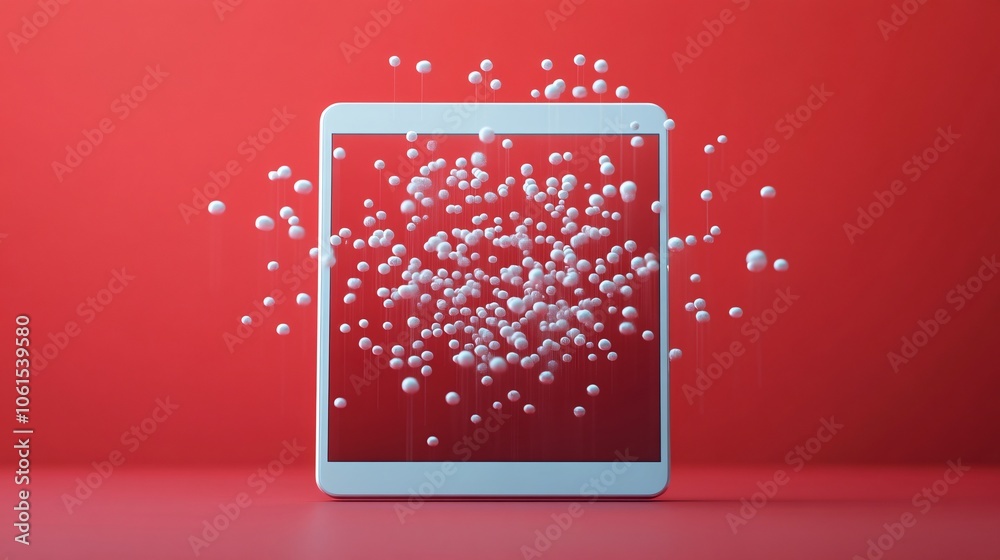 Fototapete Tablet displaying customer segmentation data with demographic, psychographic, and geographic variables for personalized marketing efforts with empty space for text