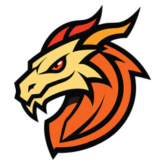 Orange dragon for esport logo Adobe Illustrator Artwork