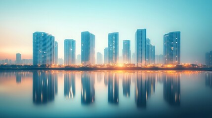 Modern Cityscape: New Residential Area for Real Estate and Condominium Sales