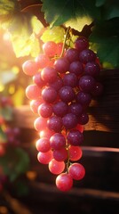 Fototapeta premium Hanging Grapes with Soft Bokeh on blurry background