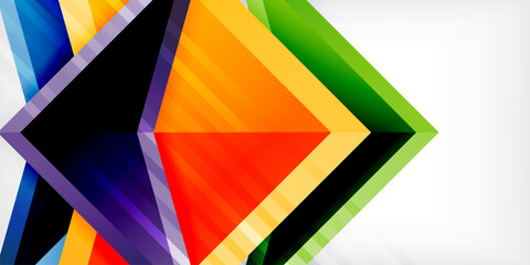 Abstract background color triangles and arrows composition. Vector Illustration For Wallpaper, Banner, Background, Card, Book Illustration, landing page