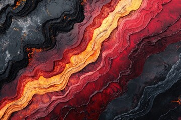 Obraz premium Molten Metal Wave: Abstract Dark Background with Liquid Metallic Flow
