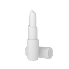 3D lipstick template in white color