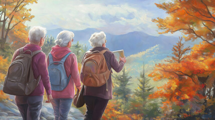 women leading active and healthy lifestyles, depicting them engaging in hobbies like hiking, painting, or participating in sports