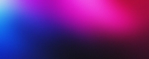 Fototapeta premium Dark purple, pink blue, gradient background, blurred neon color flow, grainy texture effect, futuristic banner design