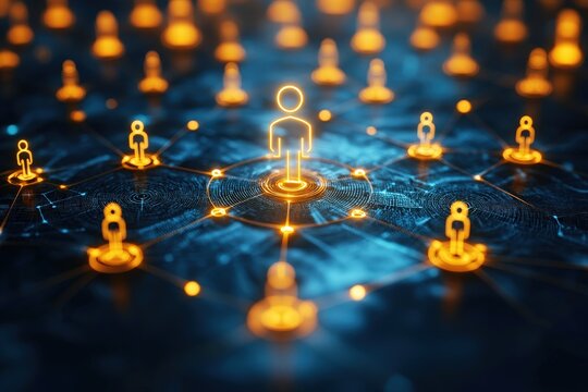 Explore the concept of human resource management within modern administration, showcasing connections and networks that enhance organization and employee performance.
