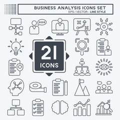 Icon Set Business Analysis. related to Business symbol. line style. simple design