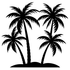 silhouette of palm tree, silhouette of palm trees, palm tree silhouette