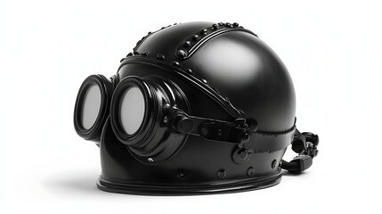 Fototapeta premium Vintage Black Diving Helmet Side View