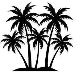 silhouette of palm tree, silhouette of palm trees, palm tree silhouette