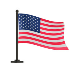 table flag of the United States of America without background, 3d render