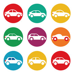 set of funny cartoon cars 