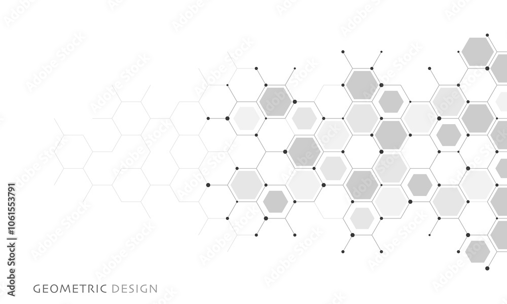 Aufkleber Graphic design element with abstract geometric background of simple hexagon pattern