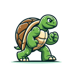 Obraz premium Modern turtle mascot character isolated vector illustration