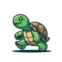 Fototapeta premium Modern turtle mascot character isolated vector illustration