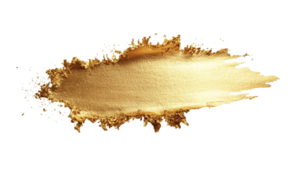 Golden paint stroke with textured finish, perfect for artistic designs