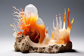 experiment with unconventional materials like resin wax ice and