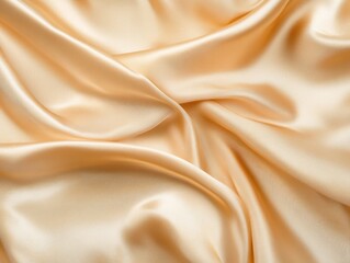 Obraz premium A close-up view of smooth, peach-colored satin fabric with soft folds and gentle sheen.
