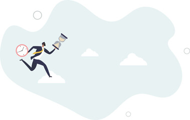 Steal time, productivity or procrastination problem, work efficiency to finish in deadline, strategy or accomplishment concept.flat characters.