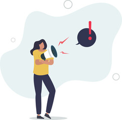 Attention announcement, important message or communicate broadcasting,flat characters.