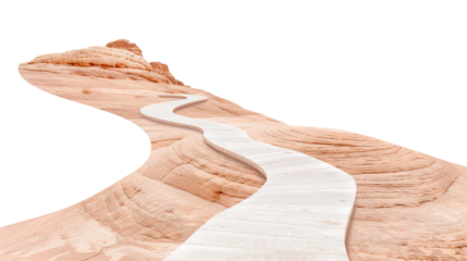 Curved pathway through stunning sandstone formations.