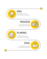 Modern Yellow Linear Business Timeline infographics template