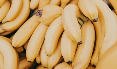 Pile of ripe yellow bananas, Generative AI 