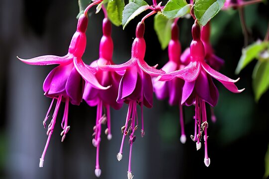 fuchsia with hanging bells delicate fuchsia flowers with pendulo