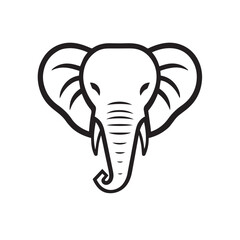 Elephant icon or modern line symbol. Vector line art and icon design with bold outline. Black and white Pixel Perfect minimalistic symbol isolated white background. Silhouette simple thin sign