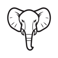 Elephant icon or modern line symbol. Vector line art and icon design with bold outline. Black and white Pixel Perfect minimalistic symbol isolated white background. Silhouette simple thin sign